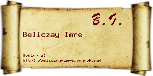 Beliczay Imre névjegykártya
